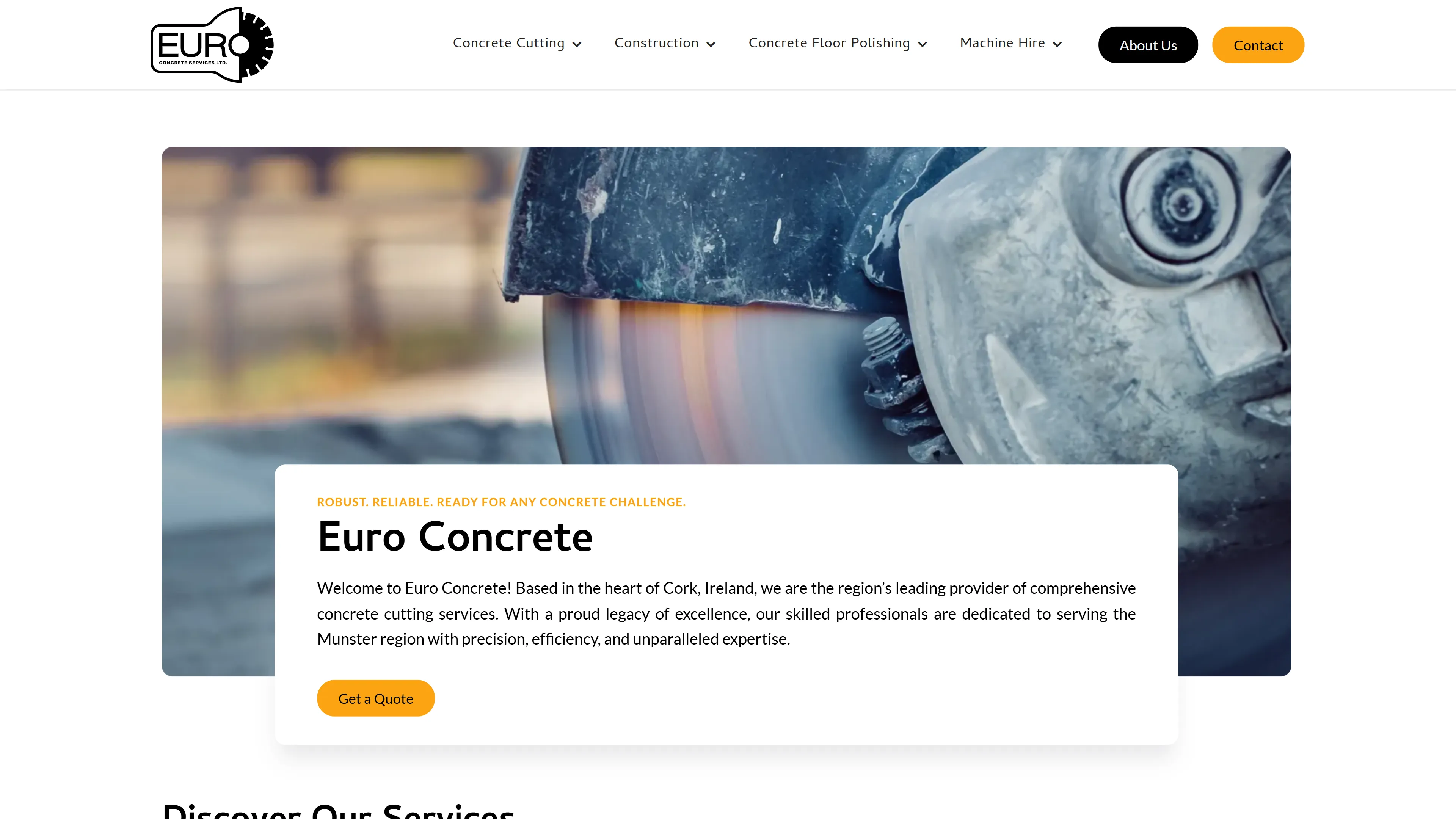 Euroconcrete website homepage
