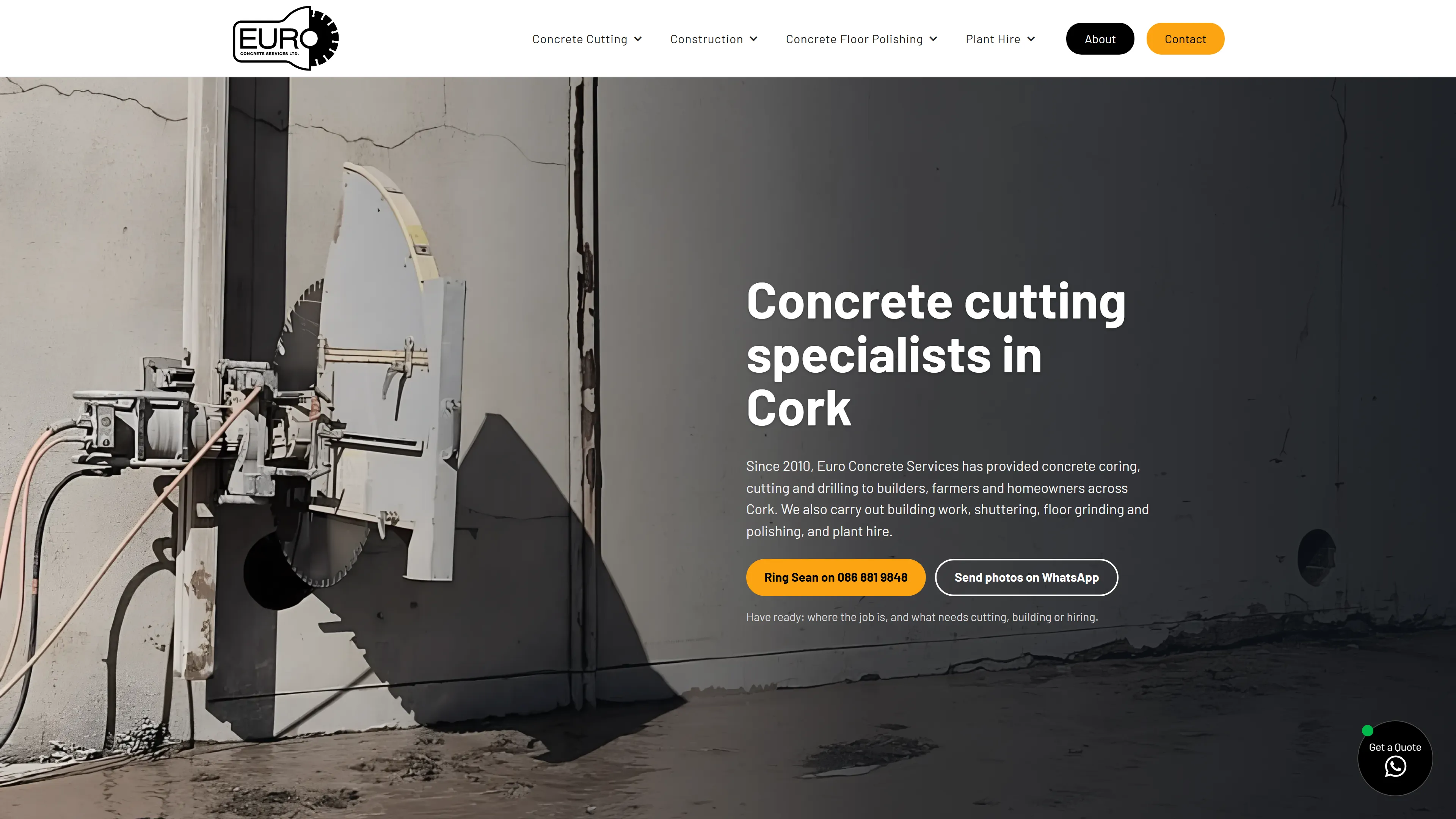 Euroconcrete website homepage